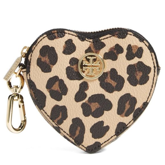Tory Burch Handbags - Tory Burch Heart Shaped Leopard Key Fob Coin Purse